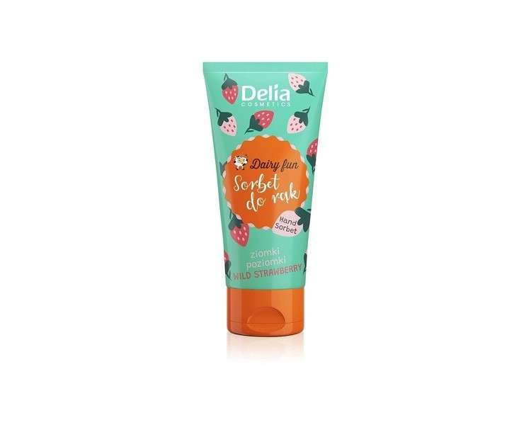 Delia Cosmetics Dairy Fun Hand Sorbet Wild Strawberry Moisturizing and Regenerating with Natural Extracts 50g