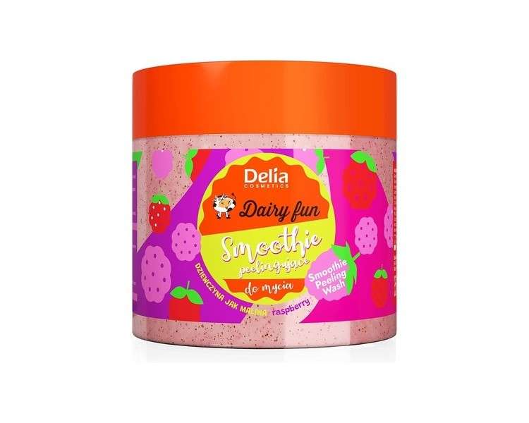 Delia Cosmetics Dairy Fun Body Peeling Smoothie with Raspberry Scent and Natural Extracts 350g