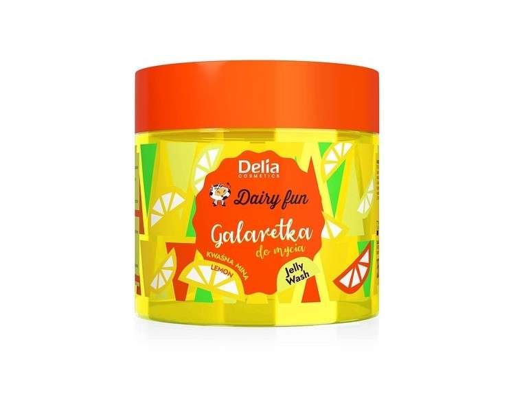 Delia Cosmetics Dairy Fun Lemon Jelly Body Wash 350g - Natural Extracts and Intense Tropical Lemon Scent