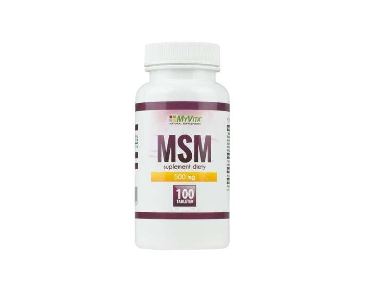 MyVita MSM 500mg Methylsulfonylmethane 100 Tablets