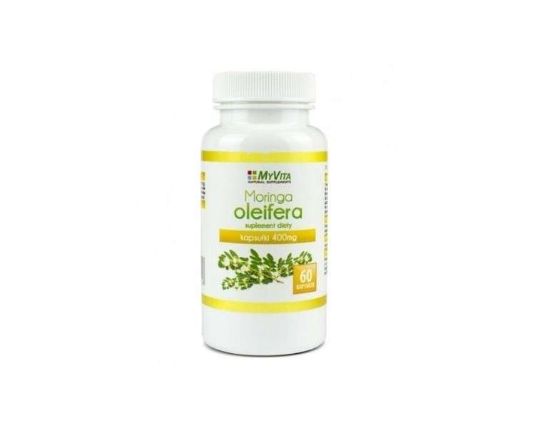 MYVITA Moringa Oleifera 400mg Natural High Quality Extract 60 Capsules