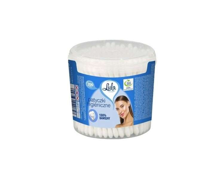 LULA Organic Cotton Swabs 200pcs Round Pack