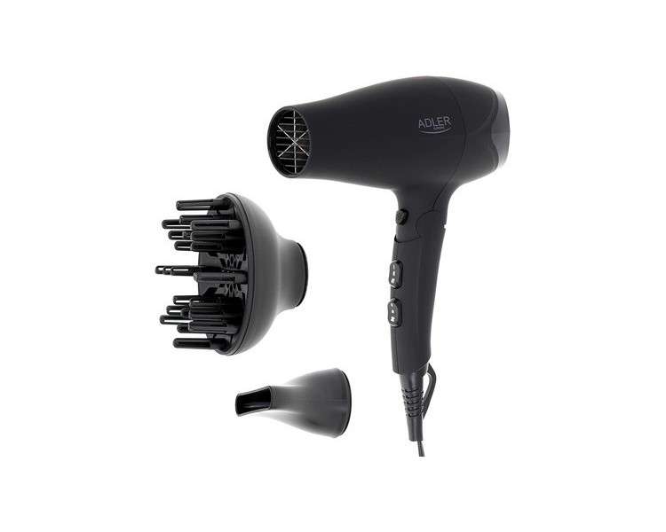 Adler AD 2267 Hair Dryer with Rubber Casing and 2100W Power with Diffuser