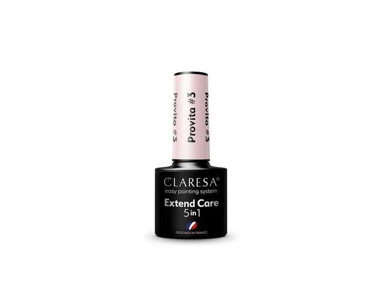 Claresa Extend UV Nail Polish Base 5in1 Manicure Pedicure Hybrid Polish Base 5ml Pink No. 03