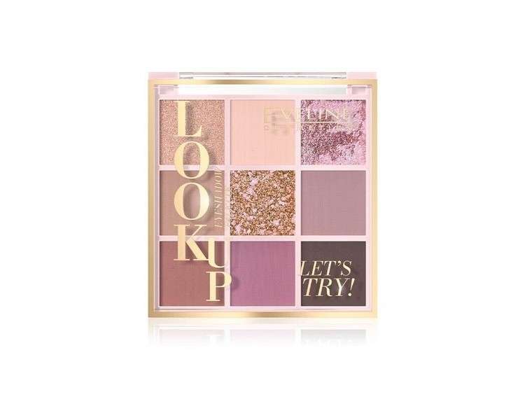 Eveline Look Up Let's Try It! 9 Color Eyeshadow Palette in Pink and Beige Shades