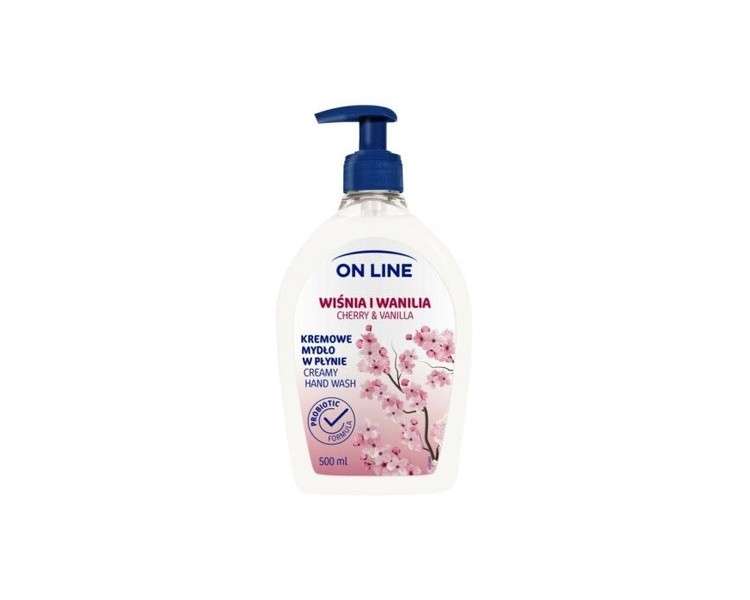 On Line Cherry & Vanilla Creamy Liquid Soap 500ml Dispenser