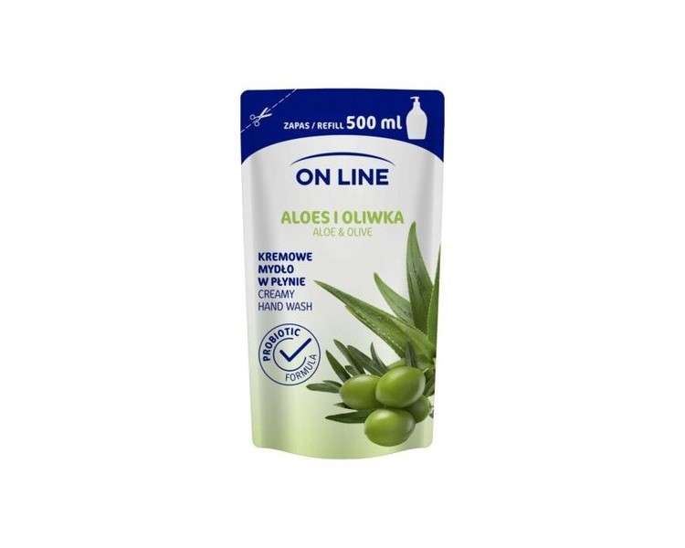 On Line Aloe Vera & Olive Liquid Cream Soap Refill 500ml