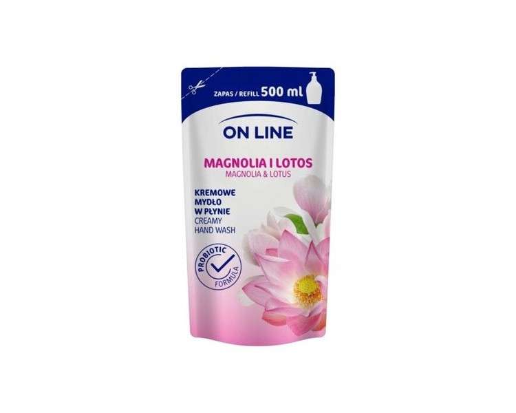 On Line Magnolia & Lotus Liquid Cream Soap Refill 500ml