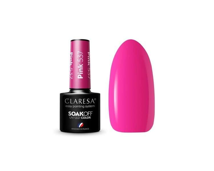 Claresa UV LED Nail Polish Collection Hybrid Manicure Soak Off - 5ml Pink Color No. 537