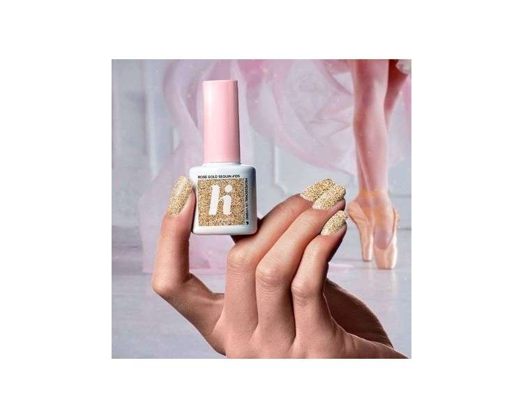 HiHybrid 135 Rose Gold Sequin UV Nail Polish 5ml