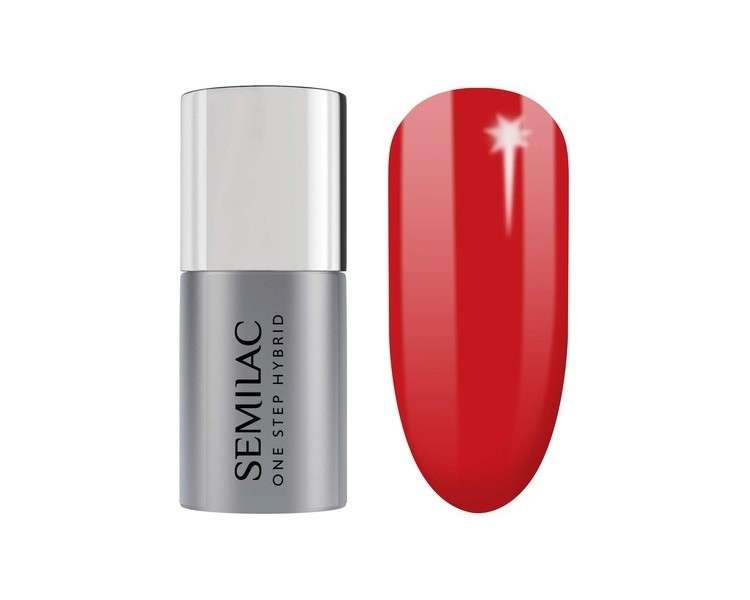 Semilac One Step Hybrid Nail Polish 3in1 Pure Red 5ml UV LED Color