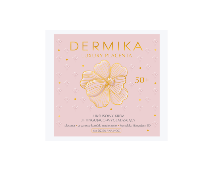 Dermika Luxus Placenta Lifting Smoothing Cream 50+ with Argan Stem Cells and Almond