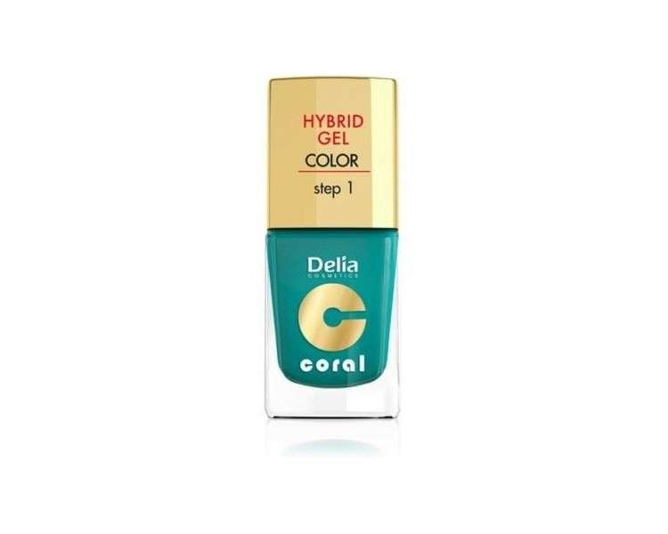 Delia Cosmetics Coral Hybrid Gel Nail Polish No. 10 Metallic Green 11ml