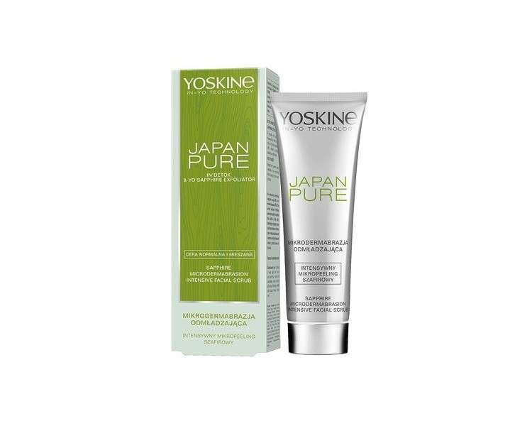 Yoskine Japan Pure Face Peeling 75ml - Effective Skincare for Women - Smoothing and Intensive Sapphire Face Cleansing with Microdermabrasion