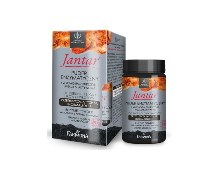 Jantar Enzymatic Powder with Amber Extract & Activated Charcoal Hair Scrub 30g