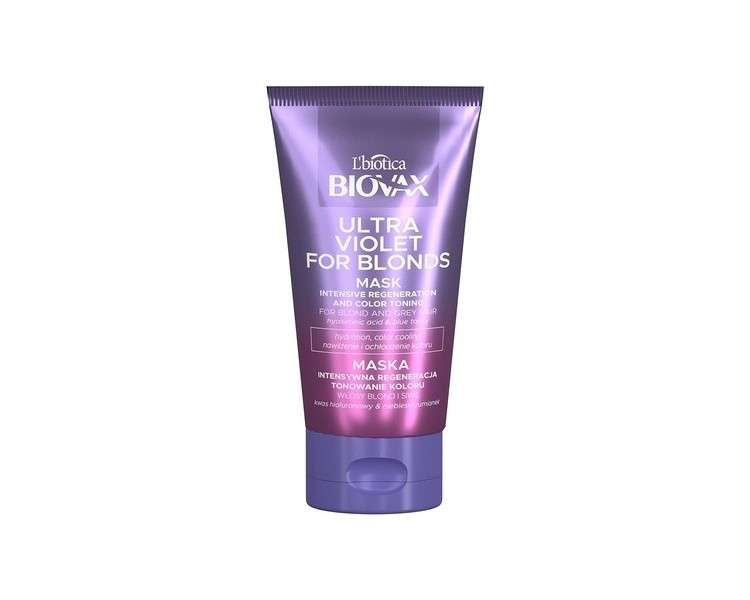 Biovax Ultra Violet Intensive Regenerating Clay Mask for Blonde and Grey Hair 150ml