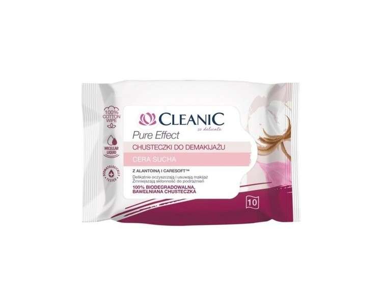 Cleanic Pure Effect Makeup Removal Wipes for Dry Skin - Pack of 10