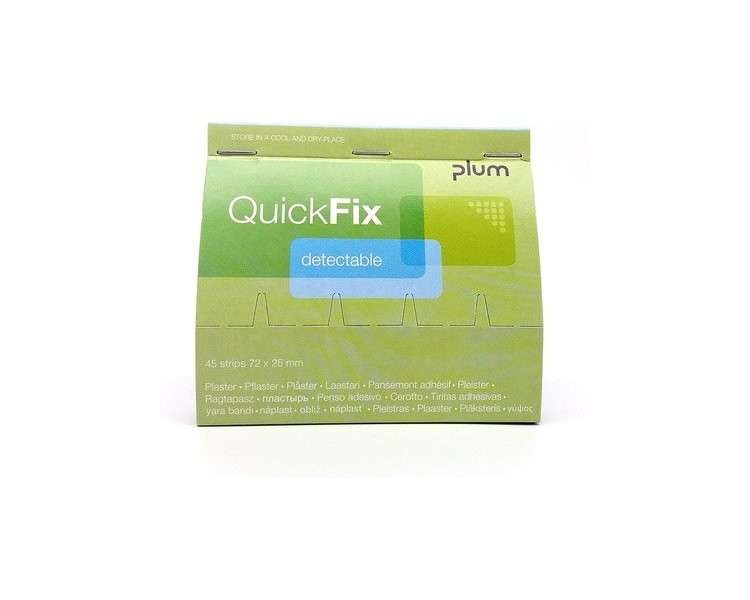 QuickFix Detectable Plasters Refill Pack 45 Strips 72 x 25mm