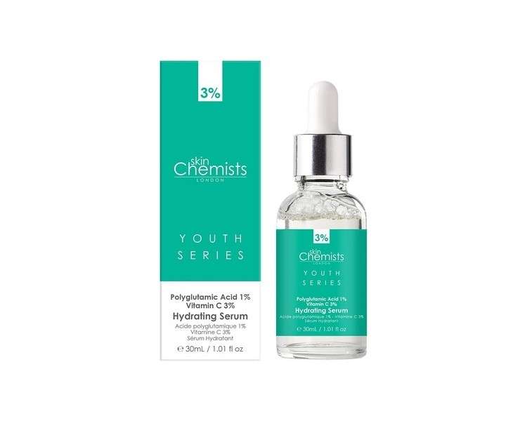 Skin Chemists Hydrating Serum with Polyglutamic Acid 1% and Vitamin C 3%