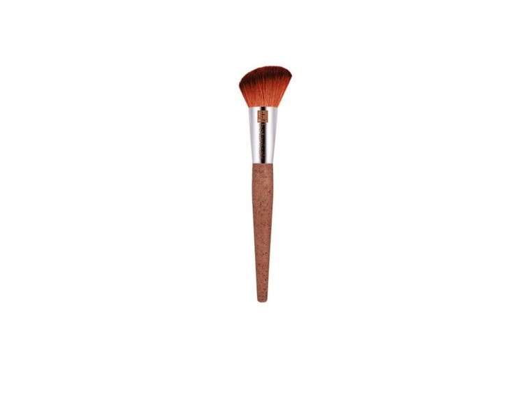 Angled Blusher Brush Bionic Synthetic Hair Recycled Aluminium Coffee & Corn Hand