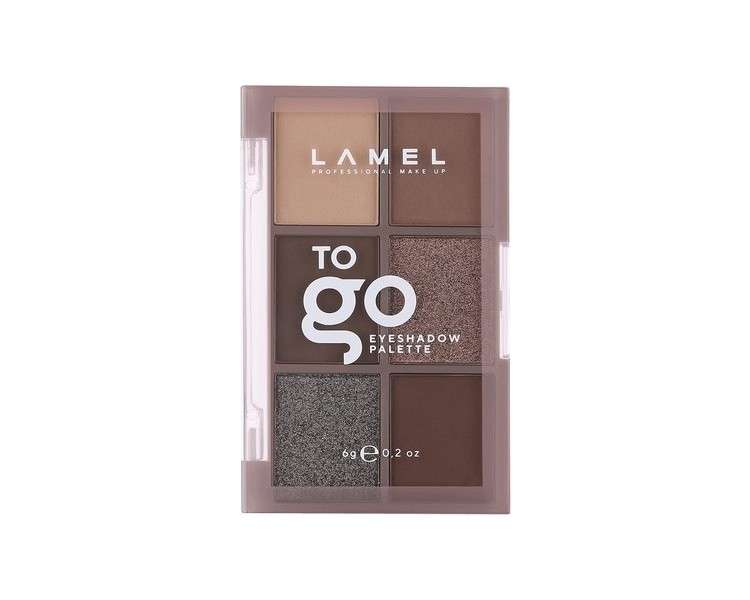 Lamel To Go Eyeshadow Palette 6 Universal Shades Burgundy N.404 Compact Design - Cruelty Free