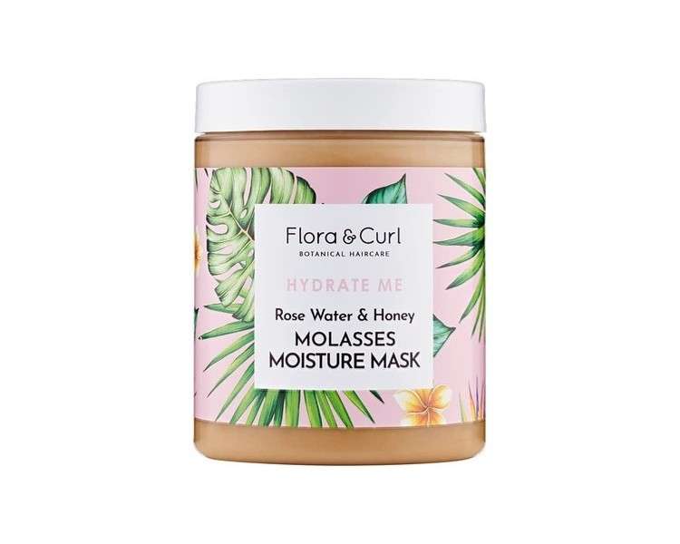 Flora & Curl Hydrate Me Rose Water & Honey Molasses Hair Moisturiser Mask  - Curly Hair Cream for Deep Conditioning