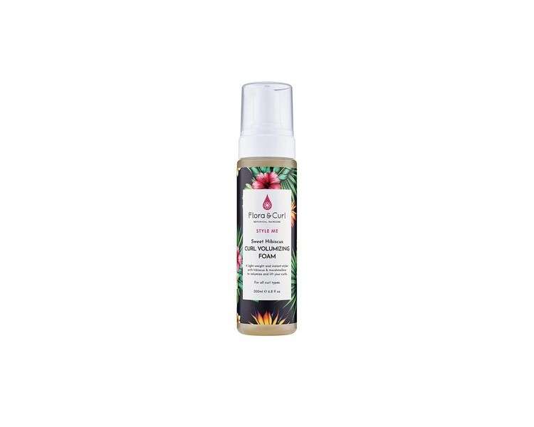 Flora & Curl Sweet Hibiscus Curl Volumizing Foam 200ml - Plant Based with Hibiscus for Superior Volume and Bounce - Cruelty Free