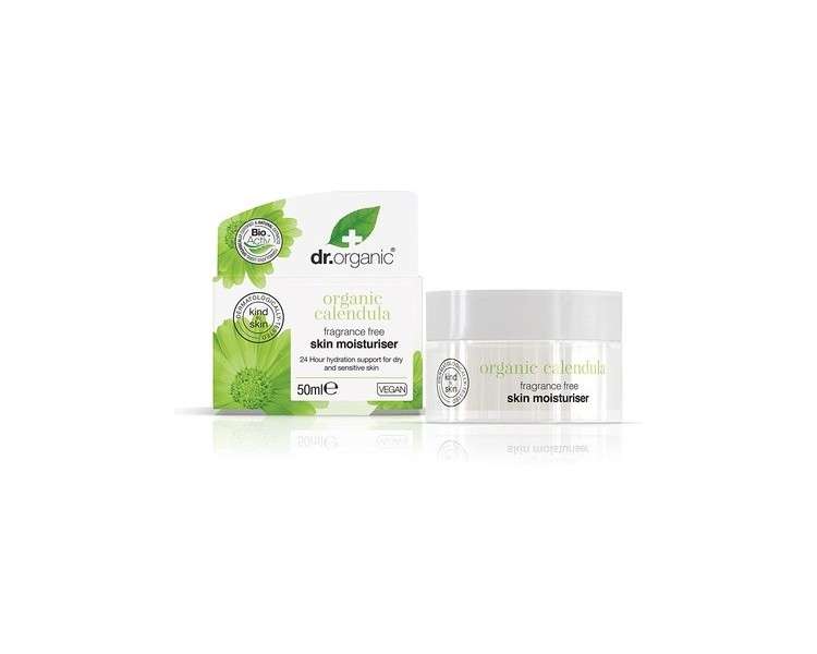 Dr Organic Calendula Cream Natural Vegan Cruelty Free Paraben and SLS Free 50ml for Sensitive Skin with Aloe Vera