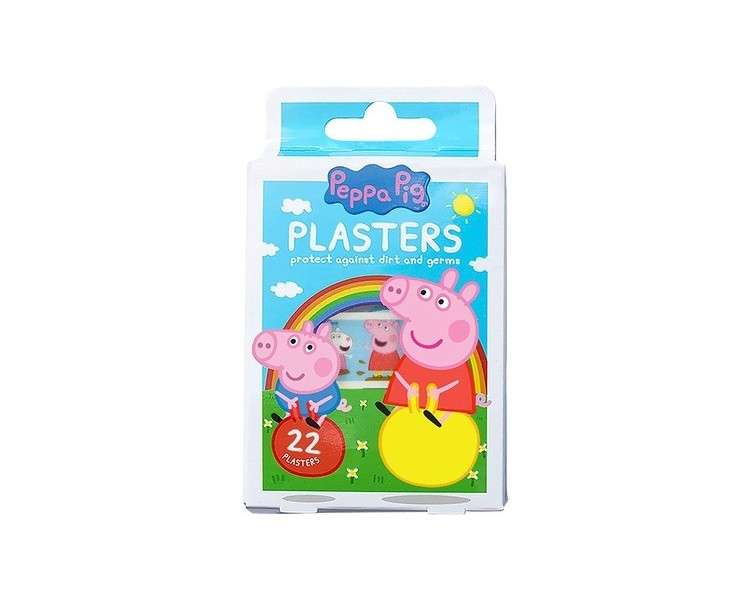 Peppa Pig Plasters for Kids 22 Strips 4 Sizes Latex Free Hypoallergenic Wash Proof Breathable CE Certified