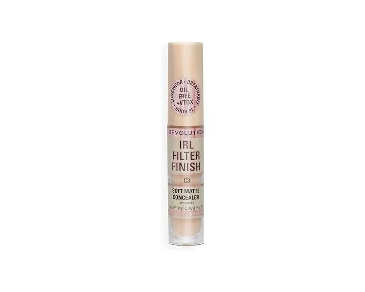 Makeup Revolution IRL Filter Finish Concealer Medium to Full Coverage C3 6g