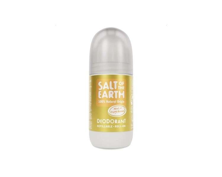 Salt of the Earth Natural Deodorant Roll On Neroli & Orange Blossom 75ml - Refillable, Vegan, Long Lasting Protection, Leaping Bunny Approved, Made in the UK