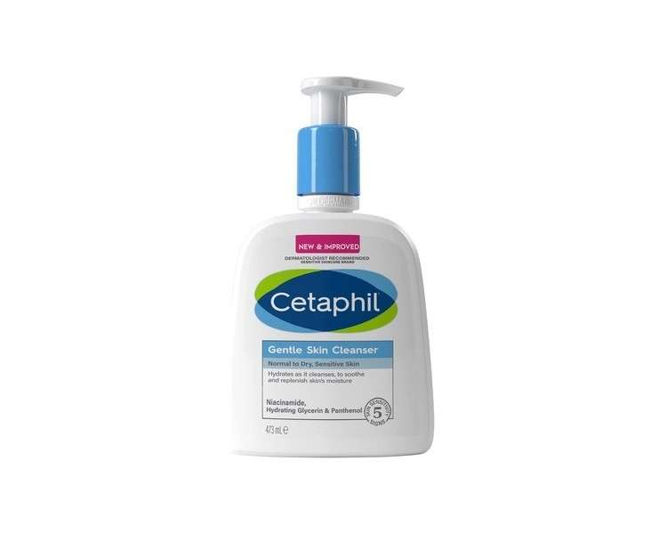 Cetaphil Gentle Skin Cleanser Soap-Free Body & Face Wash for Women & Men with Niacinamide 473ml