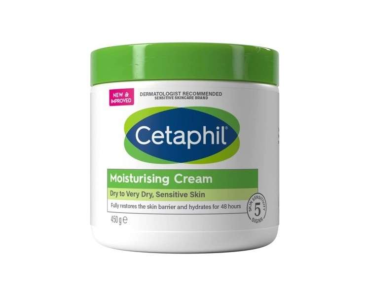 Cetaphil Moisturizing Cream 450g Non-Greasy Body Cream with Sweet Almond Oil - New Version