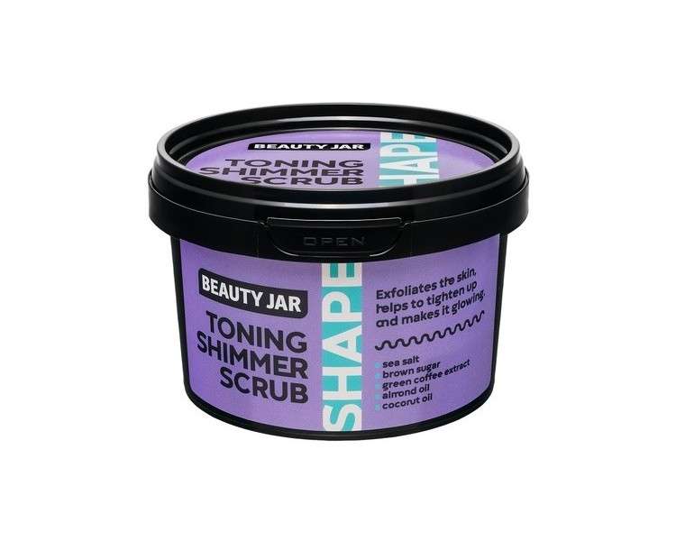 Beauty Jar Shape Toning Shimmer Scrub Exfoliates and Tightens Skin 12.7oz 360g