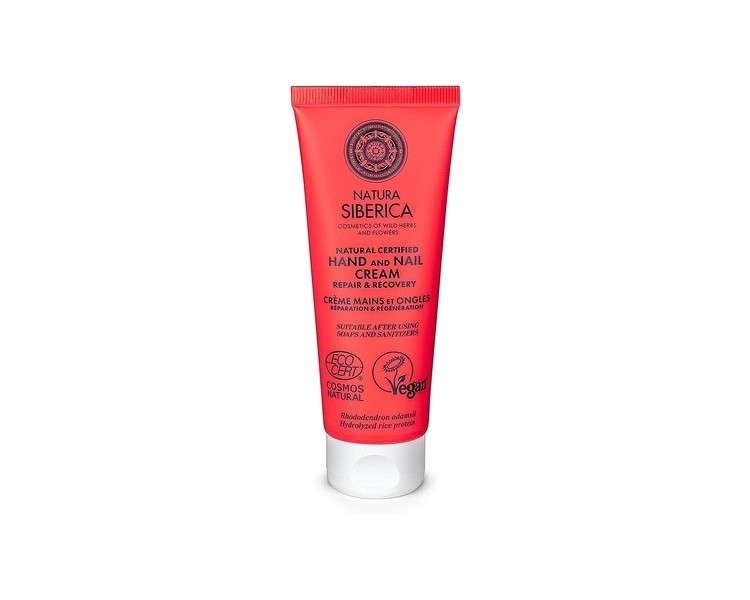 Natura Siberica Certified Hand and Nail Cream Repair and Recovery Red