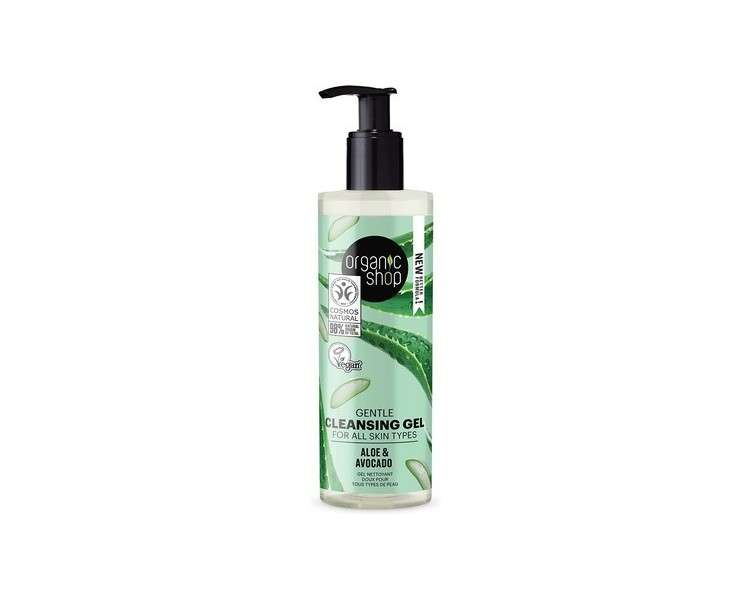 Organic Shop Gentle Cleansing Gel for All Skin Types Avocado and Aloe 200ml
