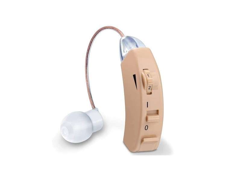 Beurer HA 50 Hearing Aid with Low Noise Playback and Amplification of All Sounds - Ergonomic Fit and Three Ear Canal Attachments