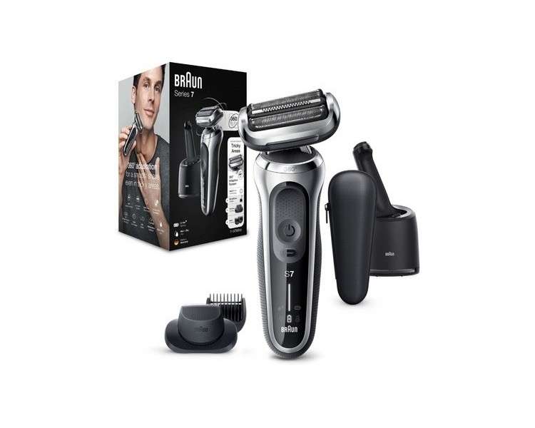 Braun Series 7 71-S7500cc Wet & Dry Shaver Black/Silver 3-Blade Cutting System