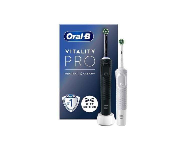 Oral-B Vitality Pro Electric Toothbrush with 2 Brush Heads and 3 Cleaning Modes - Pack of 2