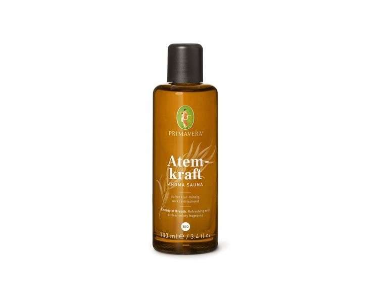 PRIMAVERA Atemkraft Aroma Sauna Bio 100ml - Refreshing Clear Mint Aromatherapy Sauna Oil - Vegan