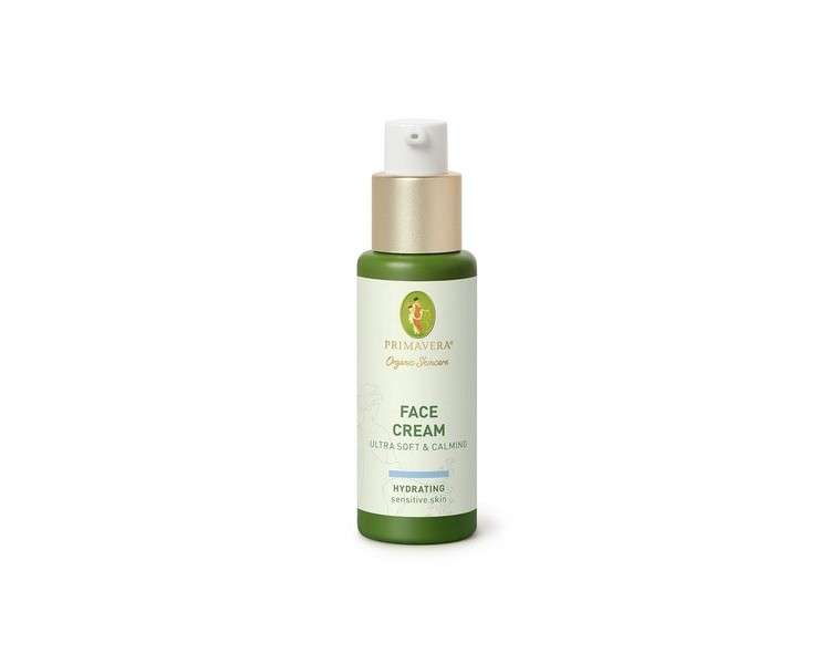 PRIMAVERA Ultra Soft and Calming Face Cream 30ml - Moisturizes and Strengthens Skin Barrier - Vegan