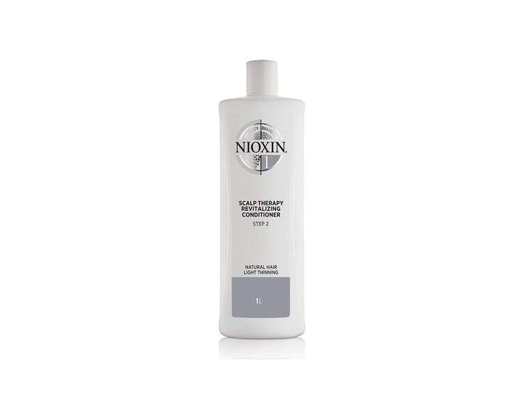 Nioxin 3-Part System 1 Natural Hair with Light Thinning Hair Treatment Scalp Therapy Hair Thickening Treatment Conditioner 1L