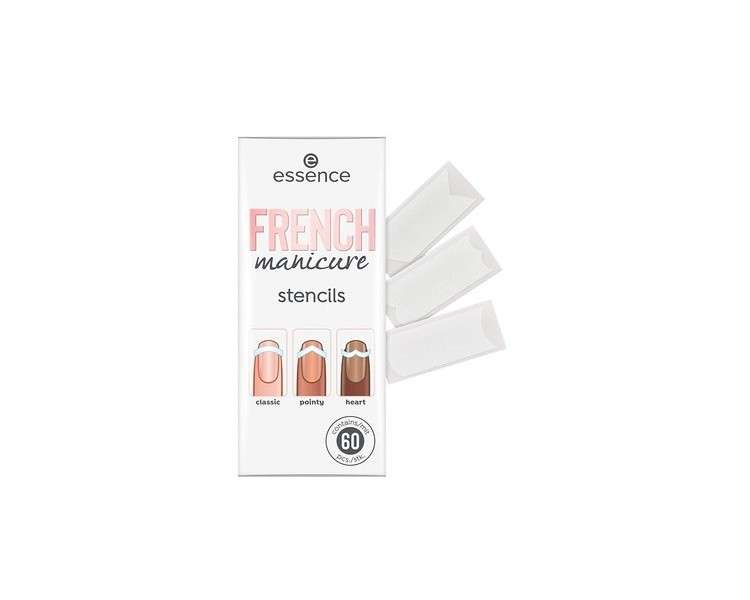 essence French Manicure Stencils Walk The Line White - 60 Pieces