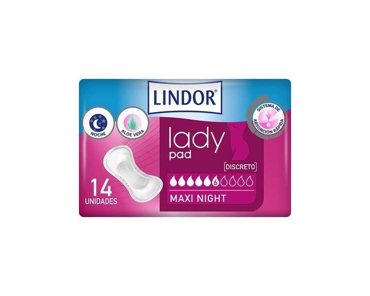 Lindor Lady Pad Maxi Night 6 Drops