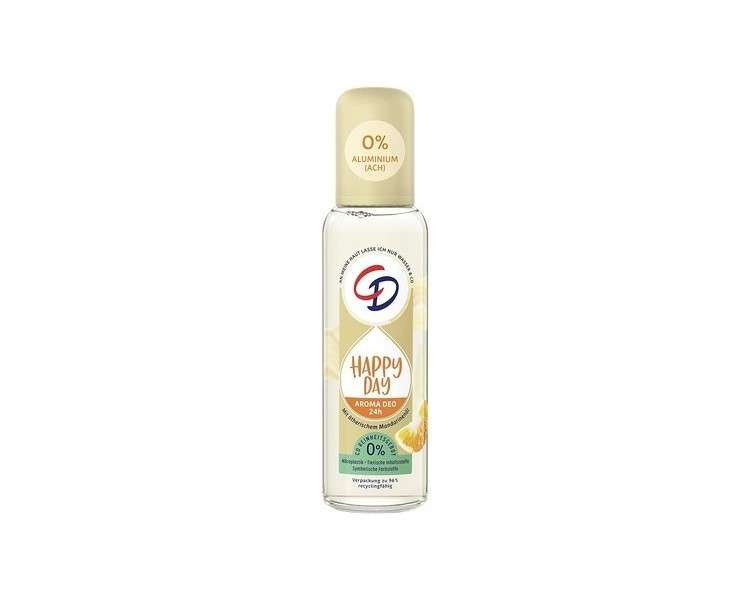 CD Aroma Deo Spray Happy Day 75ml - Aluminum-Free Deodorant with Essential Mandarin Oil and Lemongrass Extract for 24 Hour Protection - Vegan