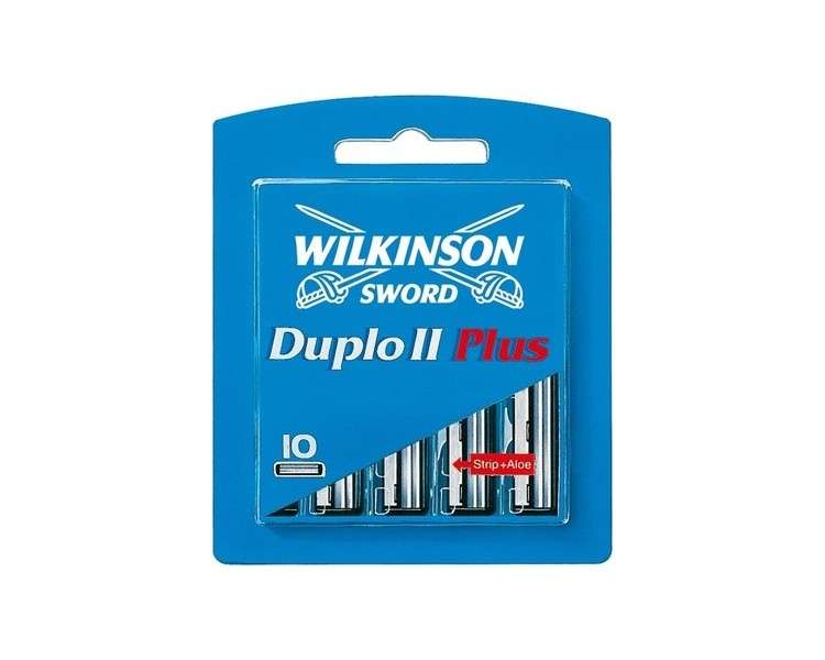 Wilkinson Sword Duplo II Plus Men's Razor Blades with Aloe Vera Strip