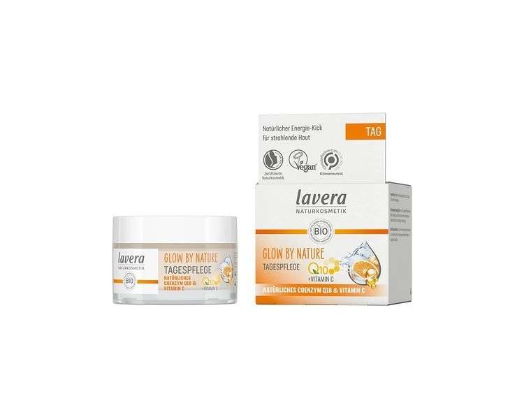 lavera GLOW BY NATURE Day Cream with Q10 and Vitamin C 50ml - PETA Certified Vegan Moisturizer