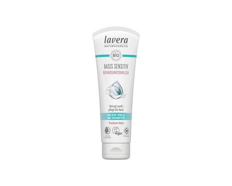 lavera basis sensitiv Cleansing Milk with Organic Aloe Vera and Shea Butter for Dry and Sensitive Skin 2x125ml