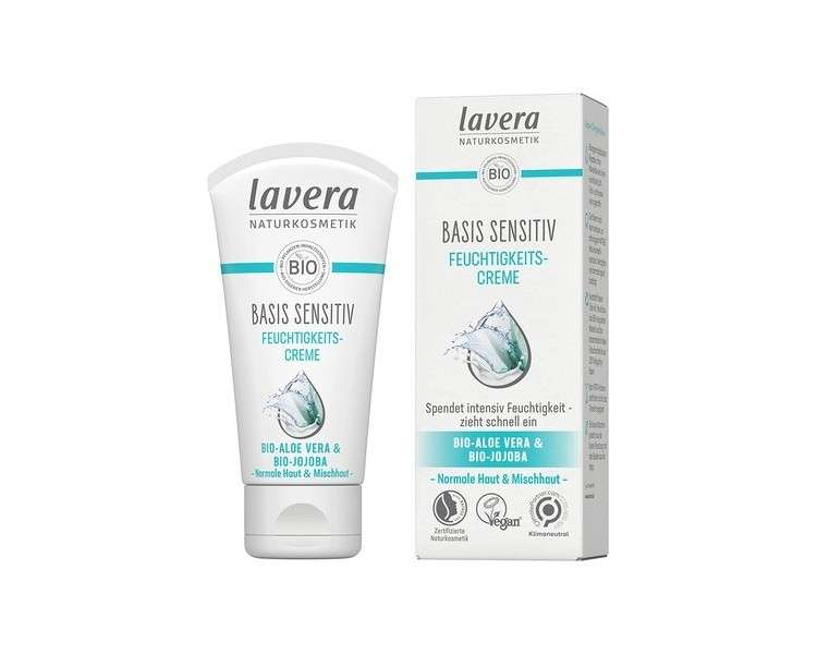 lavera Basic Sensitive Moisturising Cream with Organic Aloe Vera and Organic Jojoba 50ml