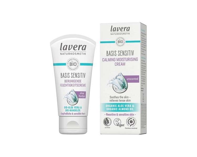 lavera basis sensitiv Calming Moisturising Cream with Organic Aloe Vera and Almond Oil 50ml